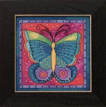 Laurel Burch - Flying Colors By Mill Hill - Butterfly Fuchsia MAIN