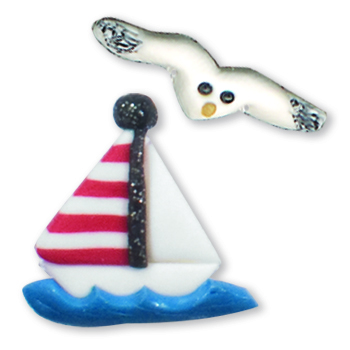 Magnets - Snowmen of the Month - August Sailboat & Seagull MAIN