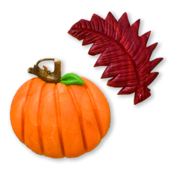 Magnets - Snowmen of the Month - October Pumpkin & Leaf MAIN