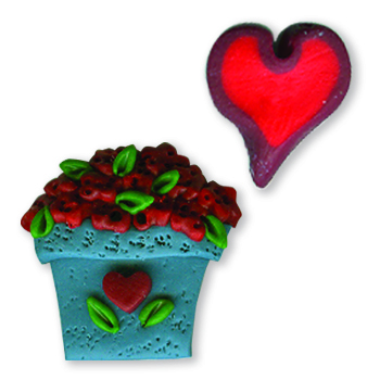 Magnets - Snowmen of the Month - November Heart & Flowerpot MAIN
