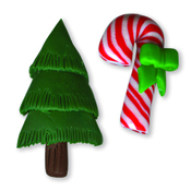 Magnets - Snowmen of the Month - December Candy Cane & Christmas Tree THUMBNAIL