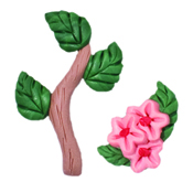 Magnets - August Twig with Leaves & Flowers THUMBNAIL
