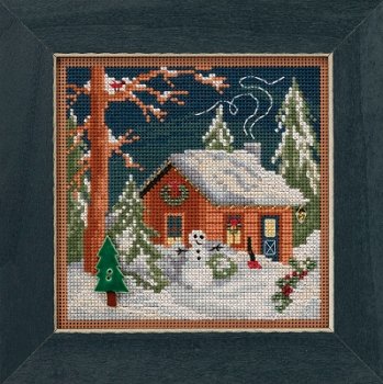 mill hill bead kit mill hill winter series 2018 christmas cabin cross ...