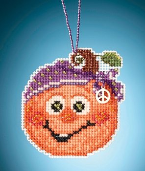 Mill Hill Painted Pumpkins Charmed Ornament - Hippie Pumpkin MAIN