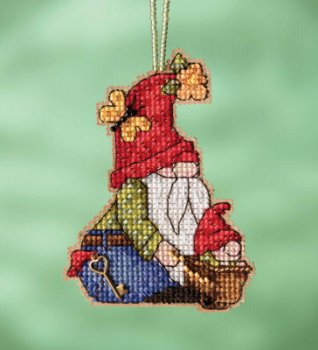 Mill Hill Garden Gnomes Charmed Ornaments - Wheelbarrow Gnome MAIN