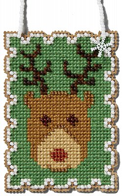 Mill Hill Holiday Stamps Charmed Ornament - Rudolph MAIN