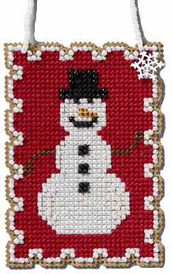 Mill Hill Holiday Stamps Charmed Ornament - Snowman MAIN