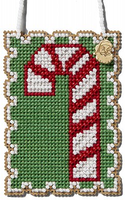 Mill Hill Holiday Stamps Charmed Ornament - Candy Cane MAIN
