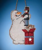 Mill Hill Snow Fun Charmed Ornaments - Wishing Snowman THUMBNAIL