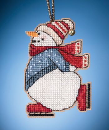 Mill Hill Snow Fun Charmed Ornaments - Skating Snowman MAIN