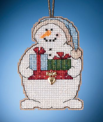 Mill Hill Snow Fun Charmed Ornaments - Giving Snowman MAIN