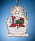 Mill Hill Snow Fun Charmed Ornaments - Giving Snowman THUMBNAIL