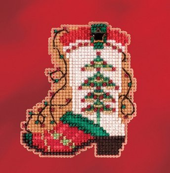 Mill Hill Winter Holiday 2017 Ornament - Holiday Boot MAIN