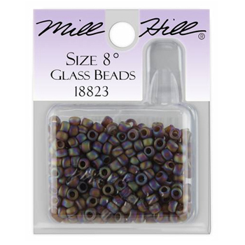 Mill Hill 18823 Frosted Opal Smoky Topaz 8/0 Bead MAIN