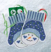 Mill Hill Bead Kit Mittens Trilogy - Snowman Mittens THUMBNAIL