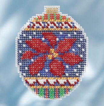 Mill Hill 2018 Beaded Holiday Ornament - Christmas Pointsettia MAIN