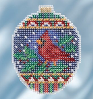 Mill Hill 2018 Beaded Holiday Ornament - Crimson Cardinal MAIN