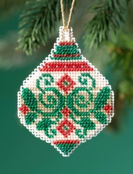 Mill Hill Beaded Holiday Ornament 2019 - Emerald Flourish MAIN