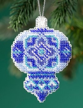 Mill Hill Beaded Holiday Ornament 2019 - Azure Medallion MAIN