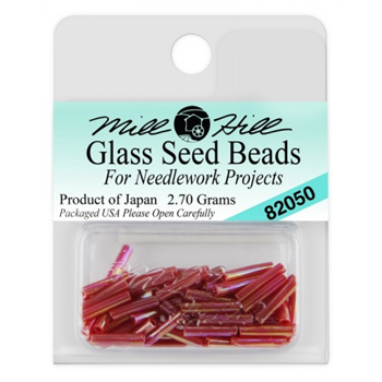 Mill Hill 82050 Red Rainbow Bugle Beads Med MAIN