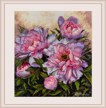 Merejka Cross Stitch Kit - Tender Peonies MAIN