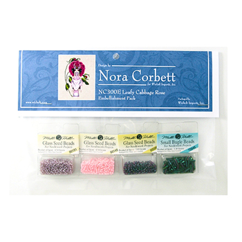 Nora Corbett - Leafy Cabbage Rose Embellishment Pack MAIN