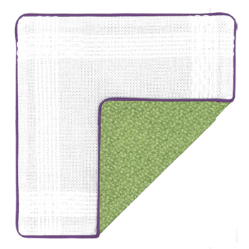 Prefinished Pillow Sham - 14ct Novara - Garden/Purple Piping MAIN