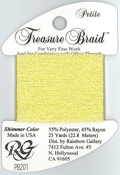 Rainbow Gallery Petite Treasure Braid PB201 Shimmer Yellow MAIN
