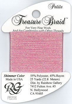 Rainbow Gallery Petite Treasure Braid PB206 Shimmer Pink MAIN