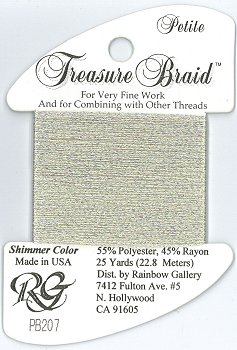 Rainbow Gallery Petite Treasure Braid PB207 Shimmer Ecru MAIN