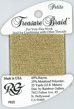 Rainbow Gallery Petite Treasure Braid PB25 Old Gold MAIN