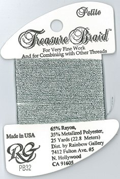 Rainbow Gallery Petite Treasure Braid PB32 Pewter MAIN