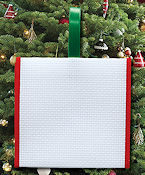 Banded Ornament - 14ct White Aida w/ Red Trim (Green Ribbon) THUMBNAIL