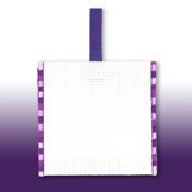 Banded Ornament - 14ct White Aida w/ Variegated Purple Trim THUMBNAIL