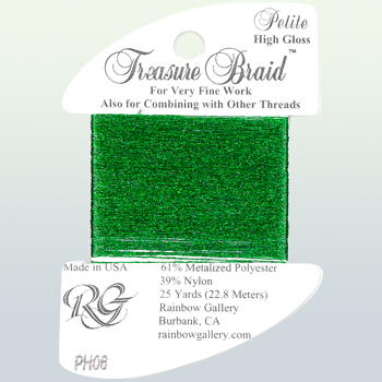 Rainbow Gallery High Gloss Petite Treasure Braid PH06 Christmas Green MAIN