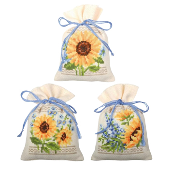 Vervaco Cross Stitch Kit - Sunflowers Sachet Bags MAIN