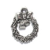 Charm - Silver Christmas Wreath THUMBNAIL
