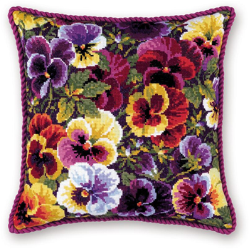 Riolis Cross Stitch Kit - Royal Pansies MAIN