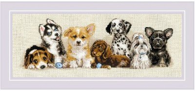 Riolis Cross Stitch Kit - Puppies MAIN