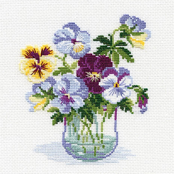 Riolis Cross Stitch Kit - Pansies MAIN