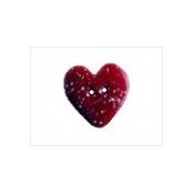 Button  - Speckled Heart, Small