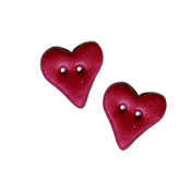 Button - Dark Red Folk Heart, Small (Set of 2) THUMBNAIL