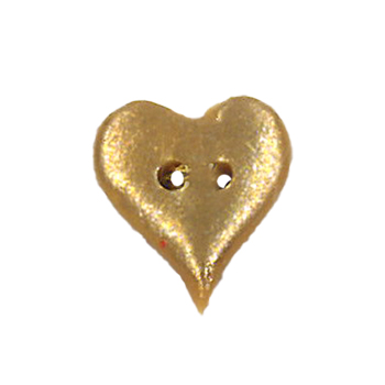 Button - Metallic Gold Plain Folk Heart, Small MAIN