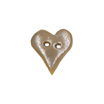 Button - Metallic Silver Folk Heart, Small MAIN