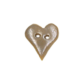 Button - Metallic Silver Folk Heart, Small THUMBNAIL