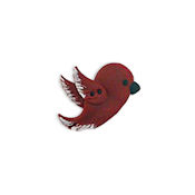 Button - Right-Facing Flying Dark Red Bird MAIN