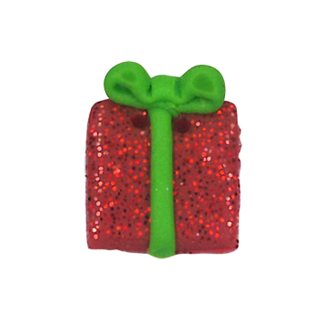 Button - Red Glitter Gift MAIN