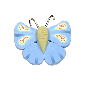 Button - Periwinkle Butterfly w/ Yellow Body MAIN