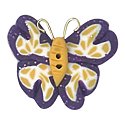 Button - Purple & Gold Butterfly MAIN