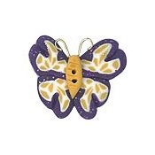 Button - Purple & Gold Butterfly THUMBNAIL